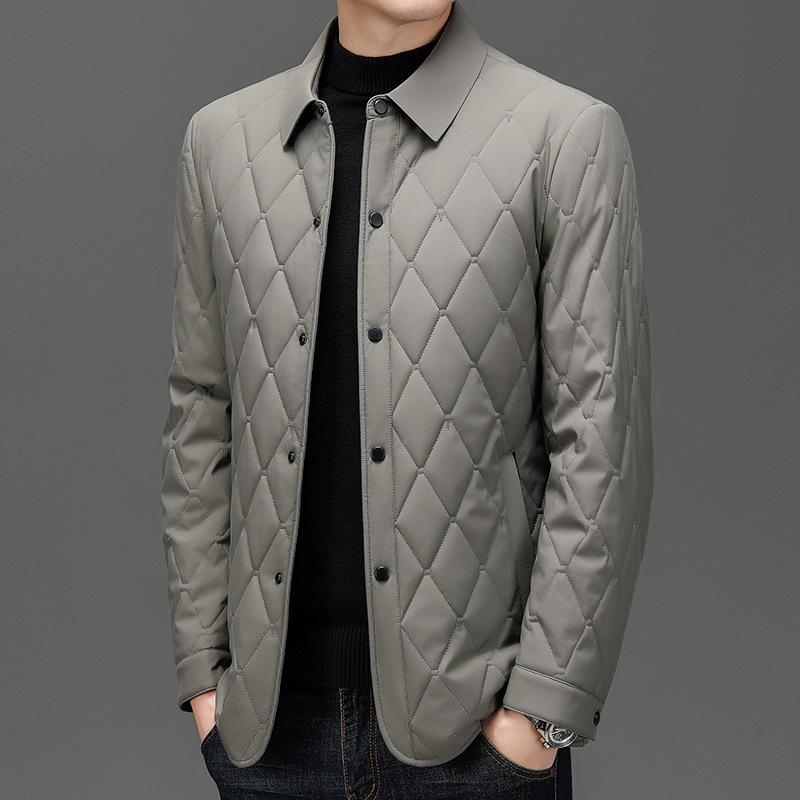 Mulberry Silk Cotton Coat for Men in Autumn and Winter, Warm Cotton Coat for Middle-Aged Dad, Cotton Jacket, Business Casual Jacket