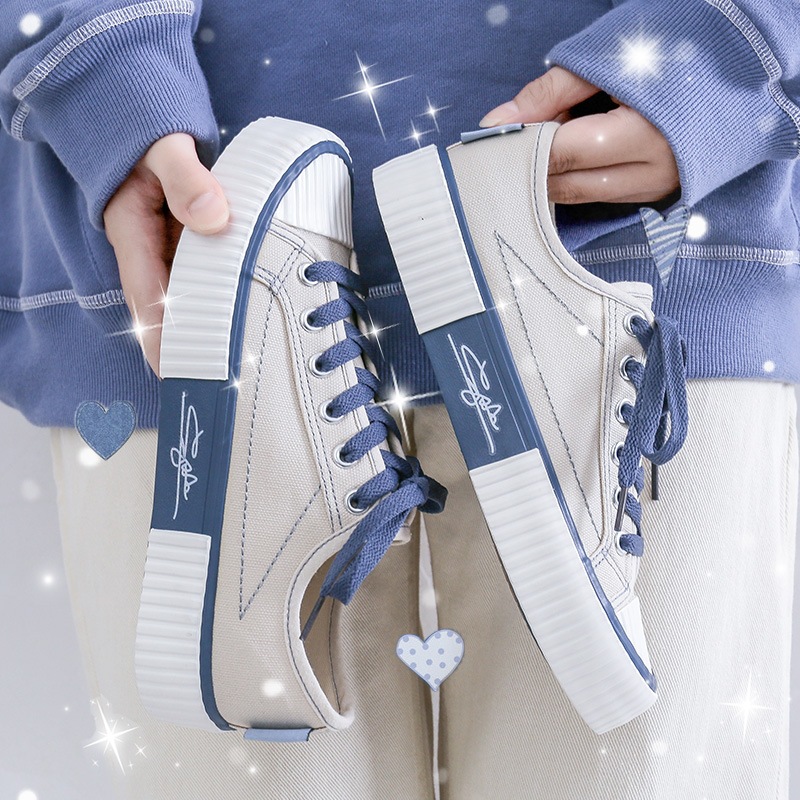 INS nicho zapatos de lona para mujeres 2024 nuevo otoño estilo coreano versátil ulzzang estudiante galleta pequeña pizarra zapatos