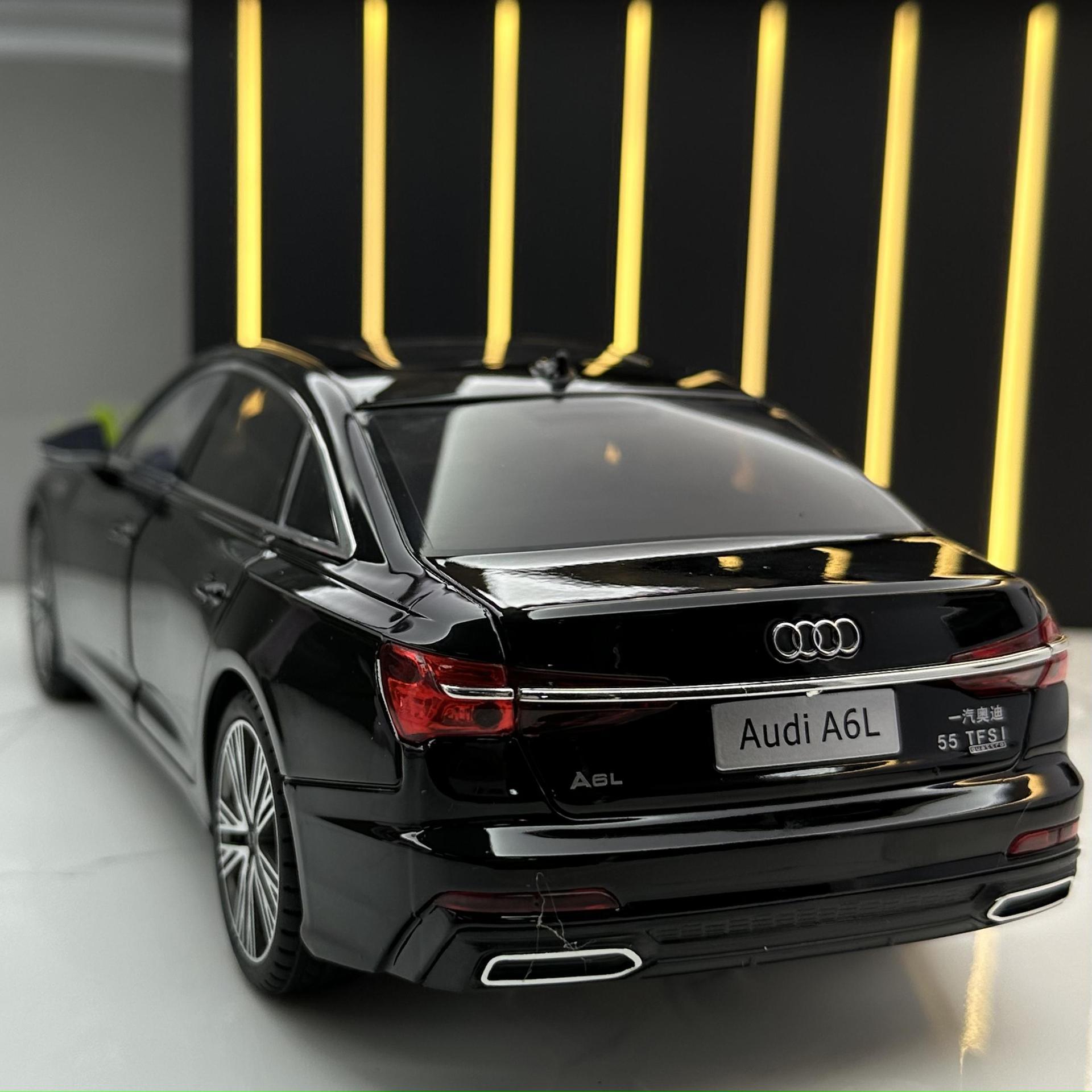 Zhiguan genuino autorizado modelo de coche de aleación 1 :18 Audi A6L sonido puerta trasera coche de juguete modelo de música