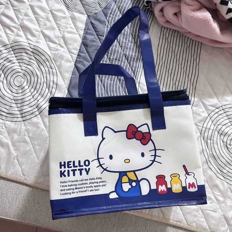 日本 KITY 猫漫画かわいいランチバッグ弁当箱バッグハンドバッグ断熱高価値学生ランチバッグ|undefined