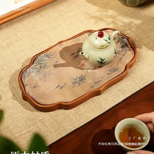 Walnut Zhimai Tea Tray Dry Bubble Table Solid Wood Office Home New Chinese Style Small Tea Table Young People Tea Tray