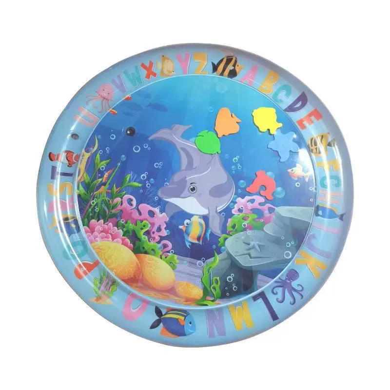 Надувной детский коврик из ПВХ для живота, морской рисунок, 20×20×3 см, лёгкий