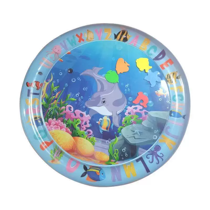 Надувной детский коврик из ПВХ для живота, морской рисунок, 20×20×3 см, лёгкий