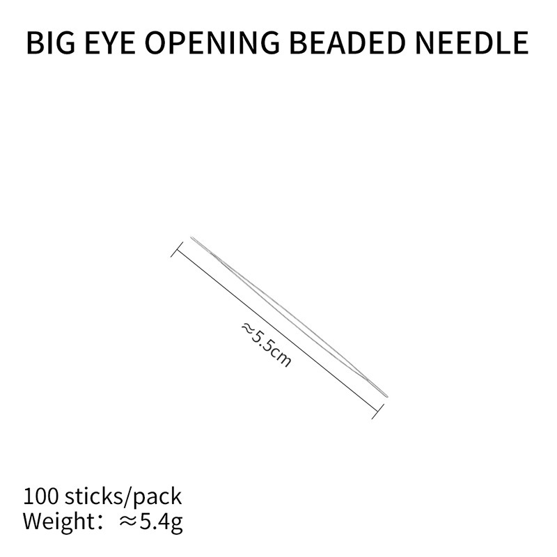 Aguja de cuentas abierta, joyería de aguja especial, collar de pulsera, enhebrador de cuentas de arroz, enhebrador de cuentas de ojos grandes hecho a mano