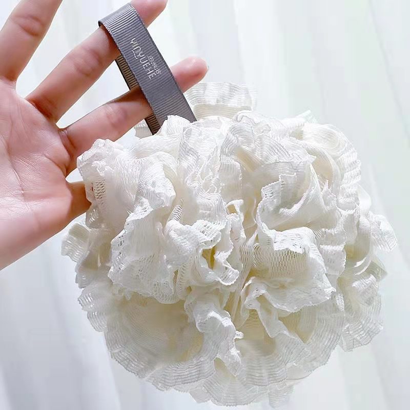 浴花沐浴球蕾絲少女搓澡起泡豐富洗澡巾沐浴球素色洗澡花柔軟搓背