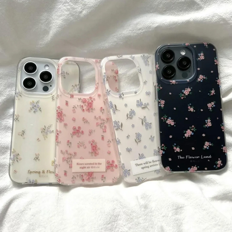 インスタ映えするApple 16ProMax用スマホケース iPhone15 白色花柄14 シンプル13/17|undefined