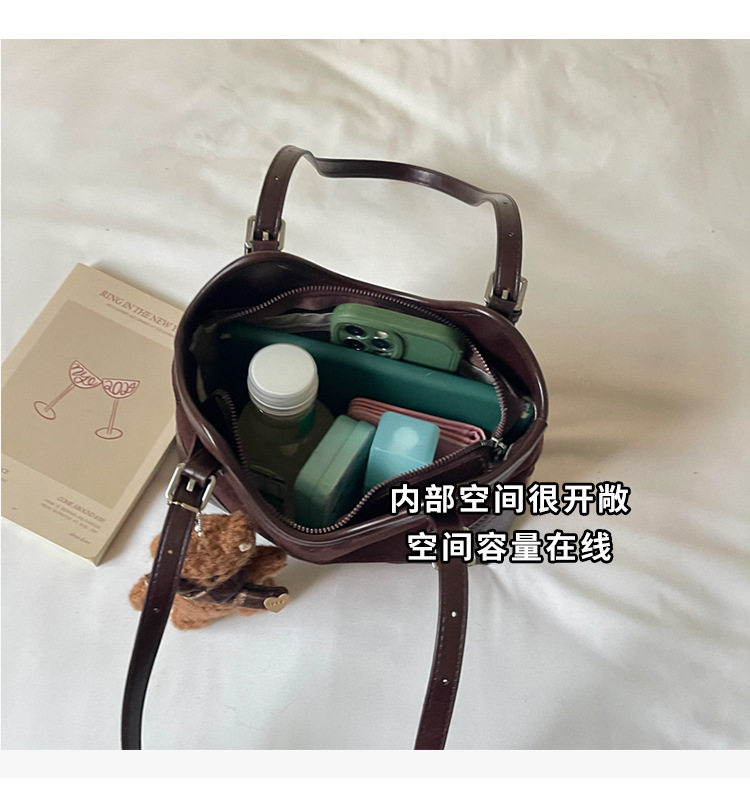Túi tote nữ cỡ lớn dáng shopping, đeo vai và kẹp nách, chất liệu PU mềm, phong cách hiện đại — Màu cà phê Không có mặt dây chuyền, Màu nâu không có mặt dây chuyền, Rượu đỏ không có mặt dây chuyền, Đen không có mặt dây chuyền chi tiết 8