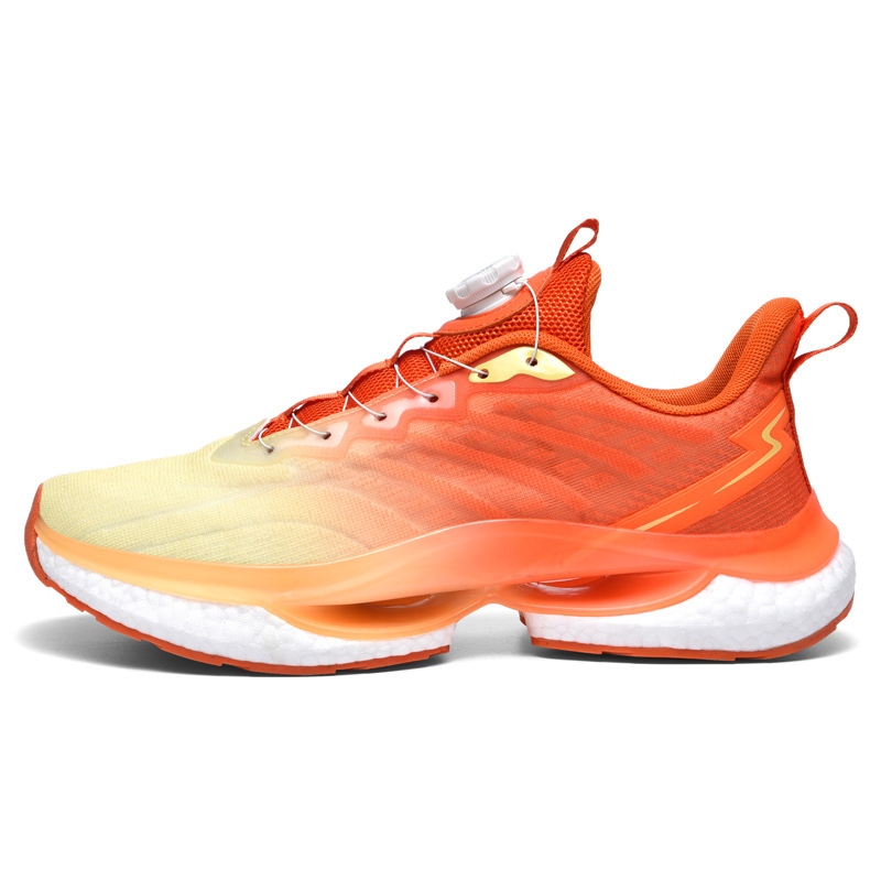 Designer Fashion Running Shoes Men's Lace up Spring and Autumn Popcorn Shock Absorbing Youth Spinning Button Sports Shoes_voghion.com