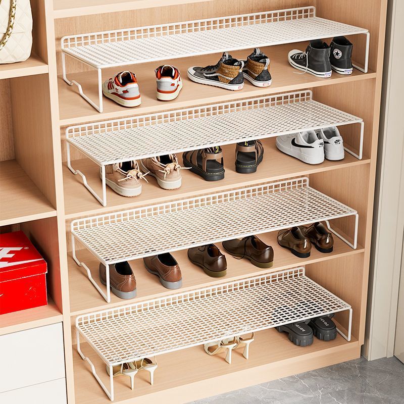 Estante de zapatos para ahorrar espacio para almacenar artefactos de zapatos caja de almacenamiento simple para almacenar estante de almacenamiento de cajas de zapatos con partición en capas dentro del gabinete de zapatos
