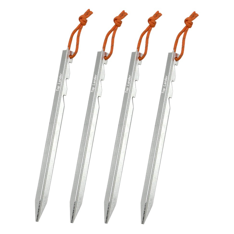 12 outdoor tents aluminum alloy adjustable Mitsubishi ground nail 18cm with reflective rope high strength camp nail fixed ground nail