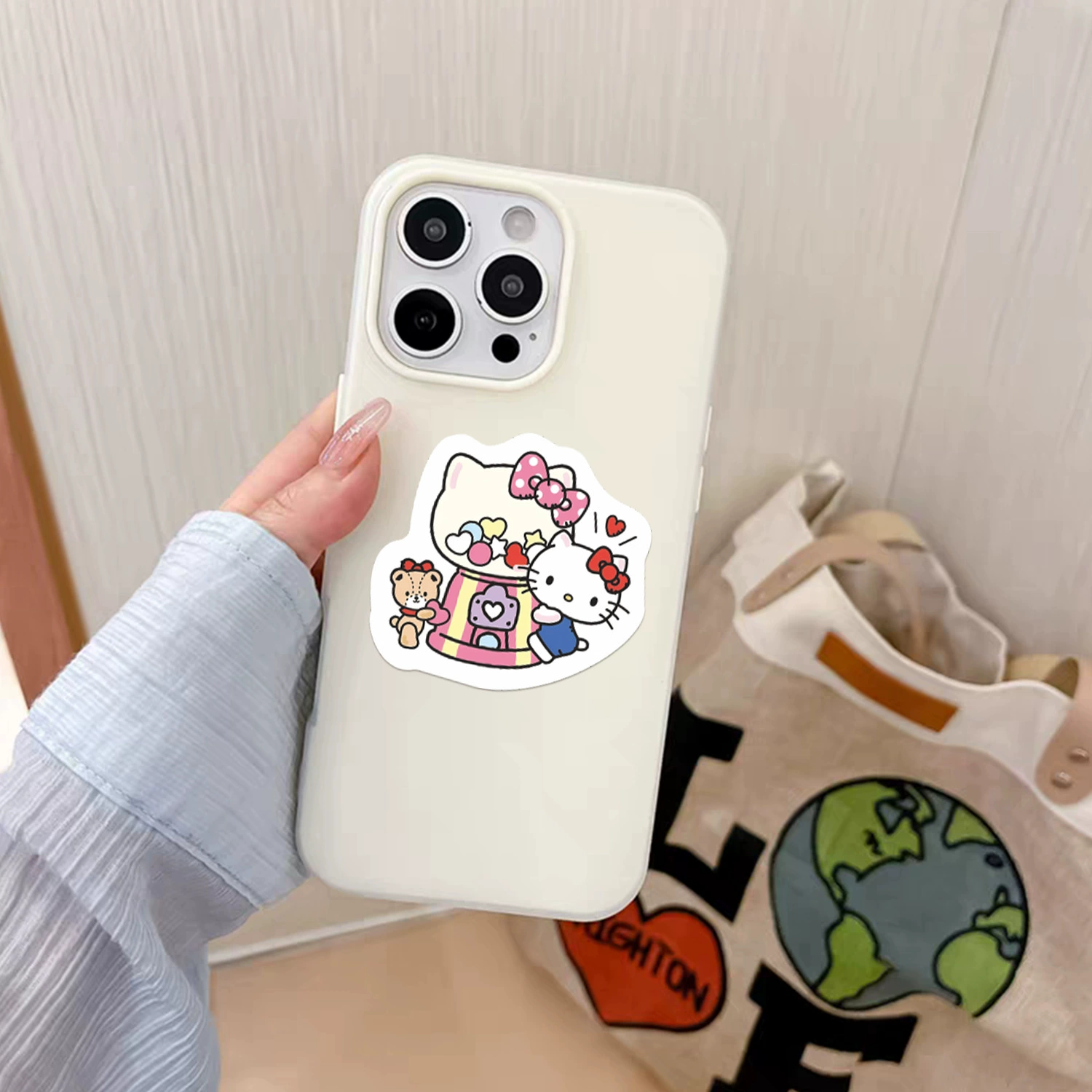 Набор наклеек (Hello Kitty) с милыми рисунками: телефон, скейтборд, гитара, 9×8 см
