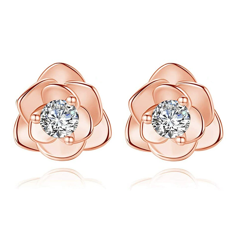 Earrings, zirconium, silver 925 sample, Amazon, Aliexpress, flowered