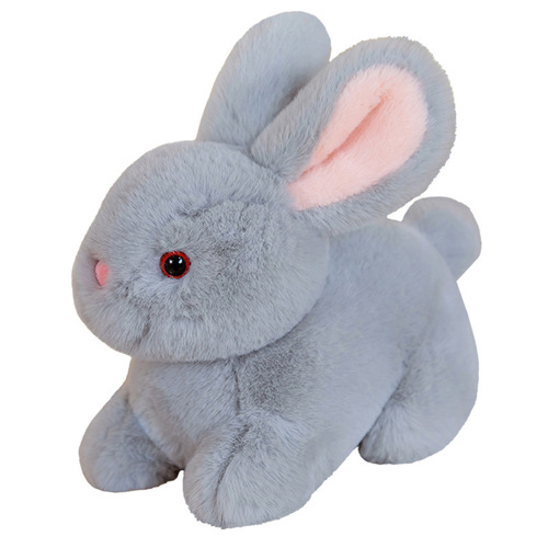 Manufacturer supplies simulated rabbit plush toys cute little white rabbit bunny figurine doll children's gift wholesale