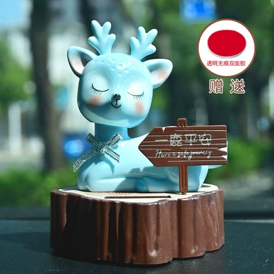 Toy, Car ornaments - as-shown-in-the-picture-2310-solar-deer-blue