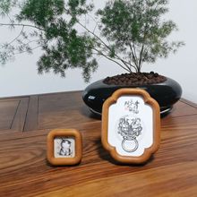异形相框实木榫卯结构圆角新中式相框檀木柚木异形实木立体展示框