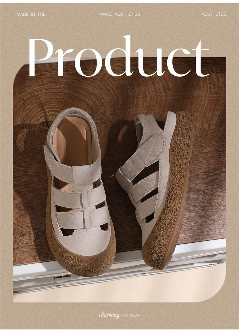 Dép nữ Birkenstock da thật kiểu La Mã mũi kín đế bằng thoáng khí chất liệu nút chai — JST 7173 lạc đà, JST 7173m màu chi tiết 8