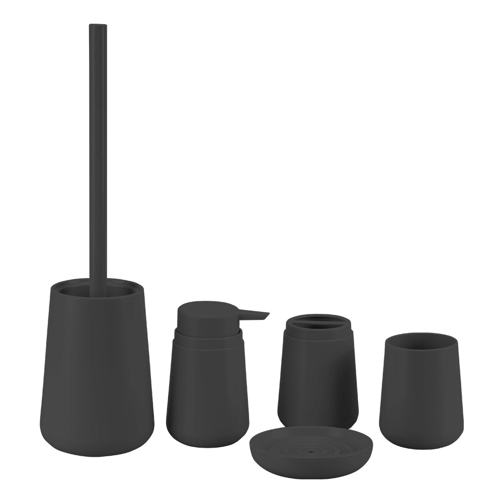 Color sólido nuevo baño de plástico suministros de cinco piezas conjunto de enjuague bucal cepillado rack caja de jabón de almacenamiento de baño cubierta de baño del hogar