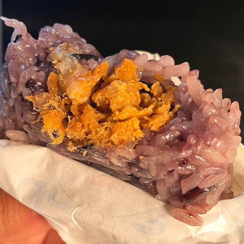 Boiled Uncle Rice Ball Quick-Eat Egg Chicken Cutlet Purple Rice Big Rice Burger Heating Children's Breakfast Semi-finished Product