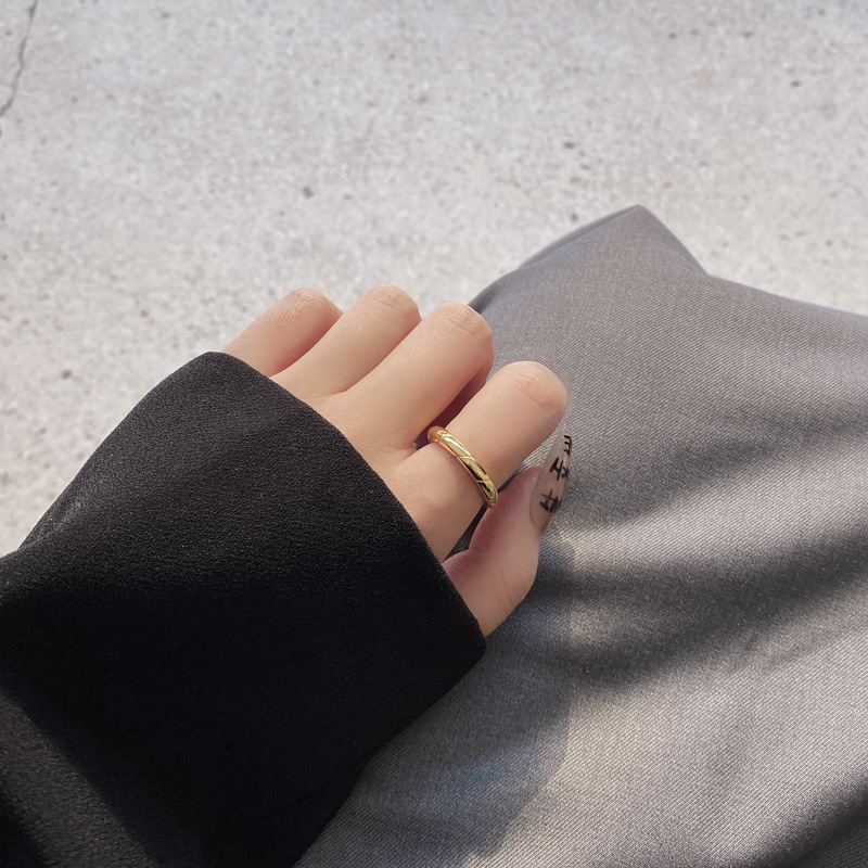 Retro Geometric Sterling Silver Plating Open Ring 1 Piece