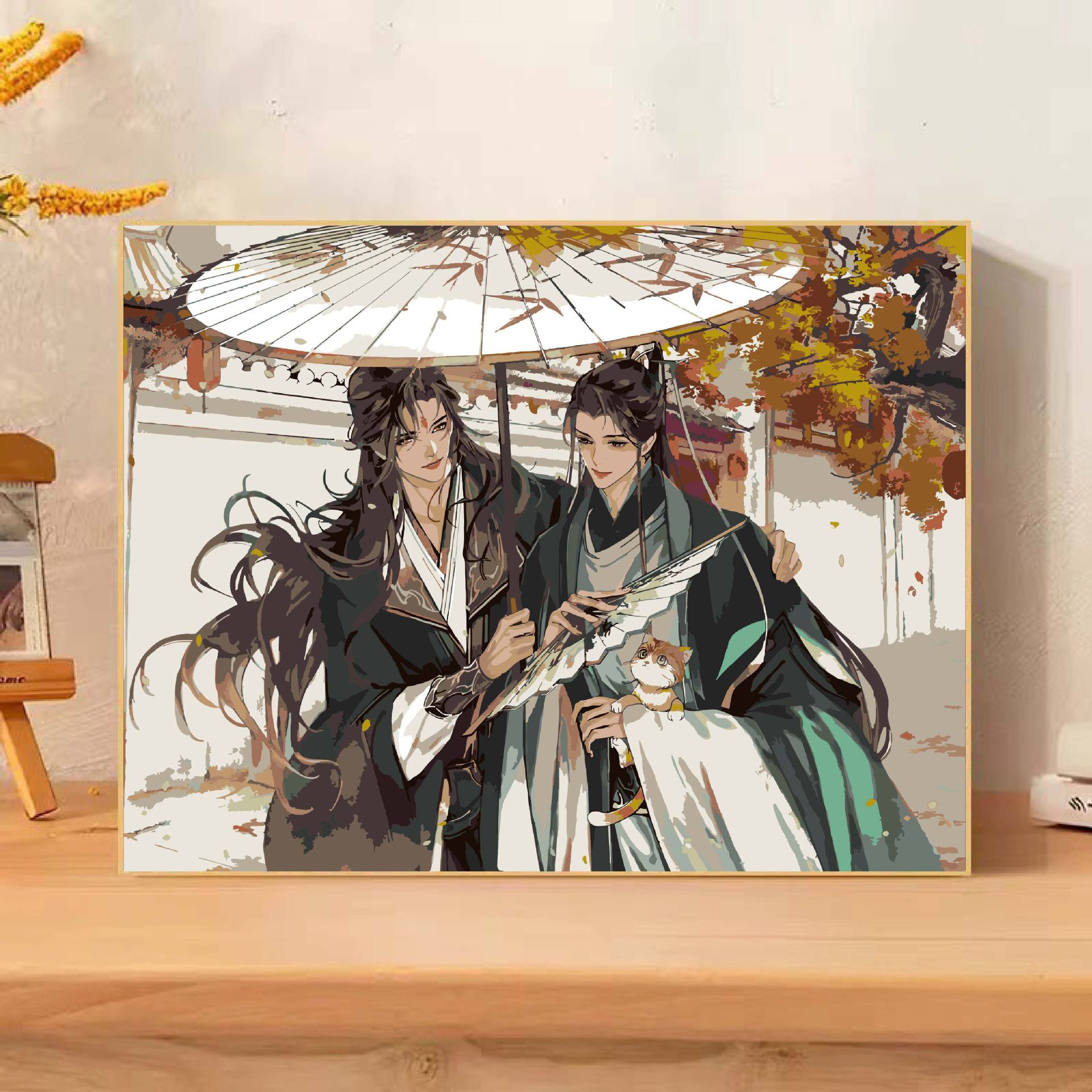 Tianguan bendijo pintura al óleo digital personajes animados a mano diy relleno pintura de color corazón comprensión de presión pintura al óleo a mano