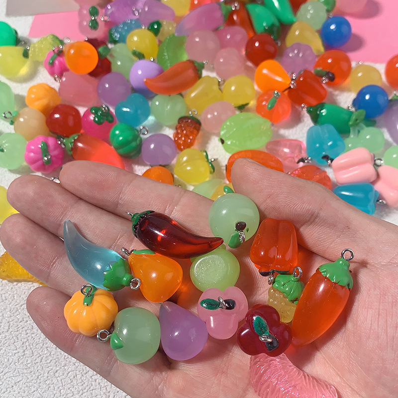 Frutas y verduras resina acrílica diy acrílica