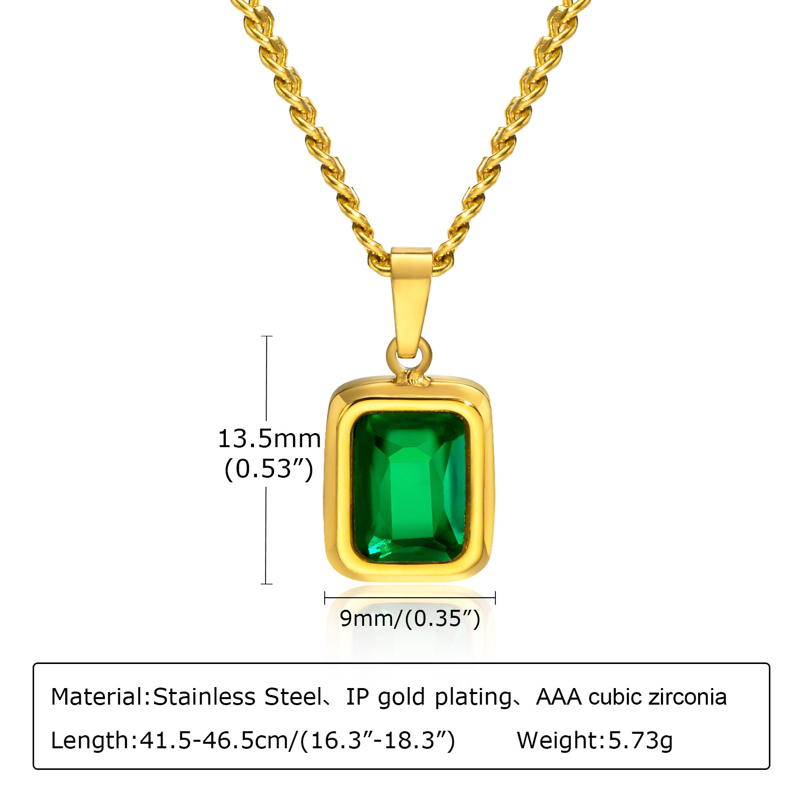 Retro Geometric Stainless Steel Plating Zircon Pendant Necklace 1 Piece