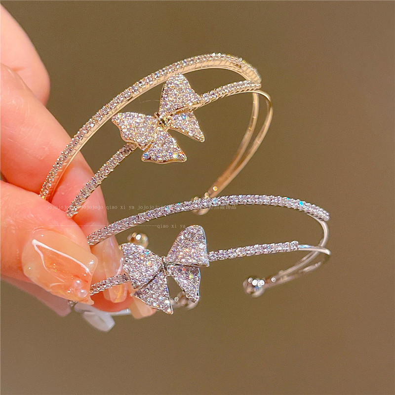 Opening Adjustable Double-layer Bow Bracelet Delicate Bracelet for Best Friend Super Flash Star Online Celebrant Store Bracelet