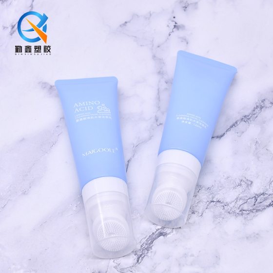 120g facial cleanser hose pe cleanser hose bottle cosmetic packaging material rotary switch plastic brush head packaging material