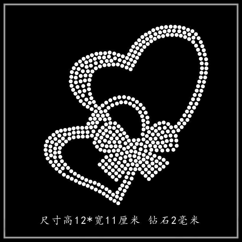 烫钻图案批发 爱心烫图 T恤毛衣长短袖羊毛衫裤子装饰水钻diy