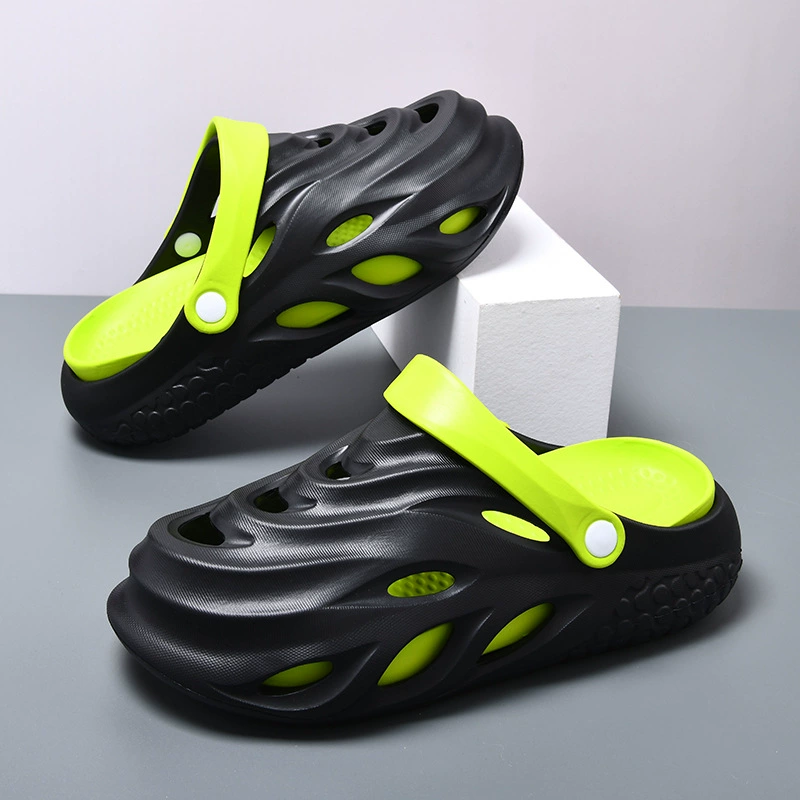 Мужские туфли Croc 2025 Новые Баотоу Антискользящие Уличные Тапочки Модные Дышащие Двухцветные Пляжные Туфли Влагозащитные Сандалии