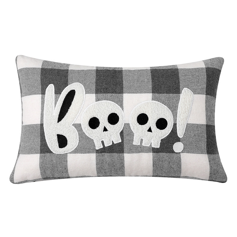 クロスボーダー新しいハロウィンゴーストBOO枕刺繍絶妙な立体クッションリビングルームソファバッククッションカバー|undefined