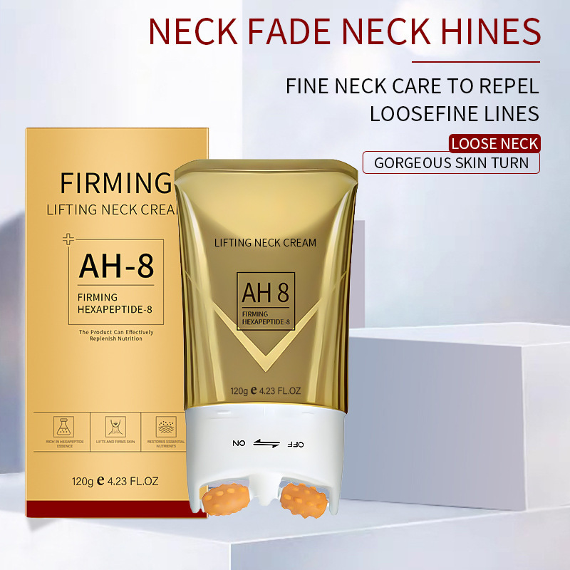 跨境保湿滚轮按摩颈霜 AH-8 Firming Neck Cream颈部紧致滚轮霜|undefined