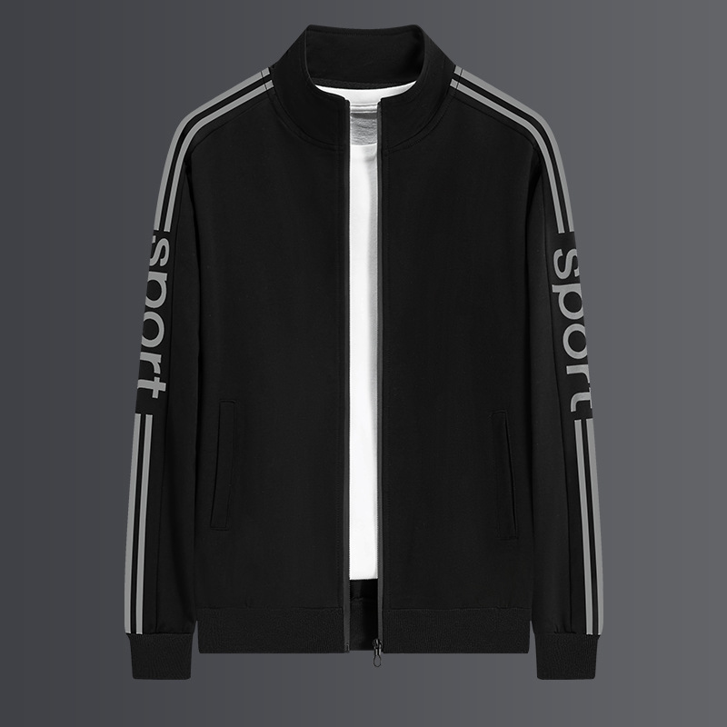 M - 8XL traje deportivo masculino primavera y otoño jersey de cuello vertical correr ocio conjunto de dos piezas suelto tendencia grande chaqueta