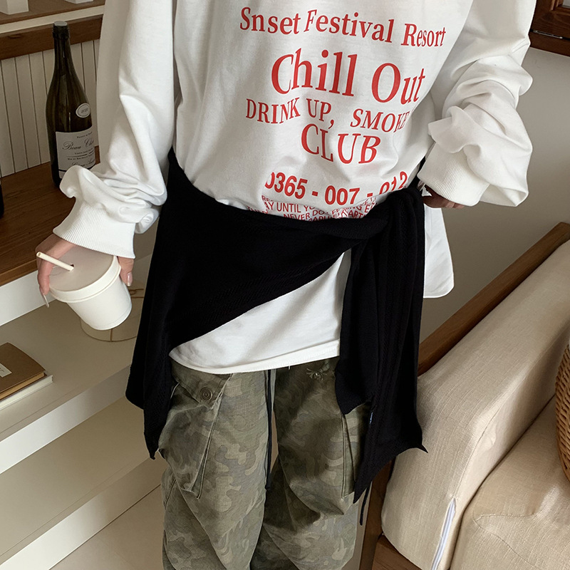 Sopa de punto de alta sensación coreana de primavera y otoño para proteger el cuello puede hacer bufandas con camisa con un pequeño hombro