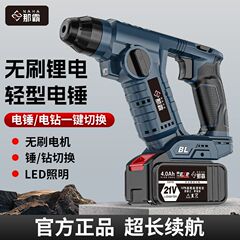 轻型锂电电锤无刷家用充电电钻冲击钻打墙钻孔多功能电动工具