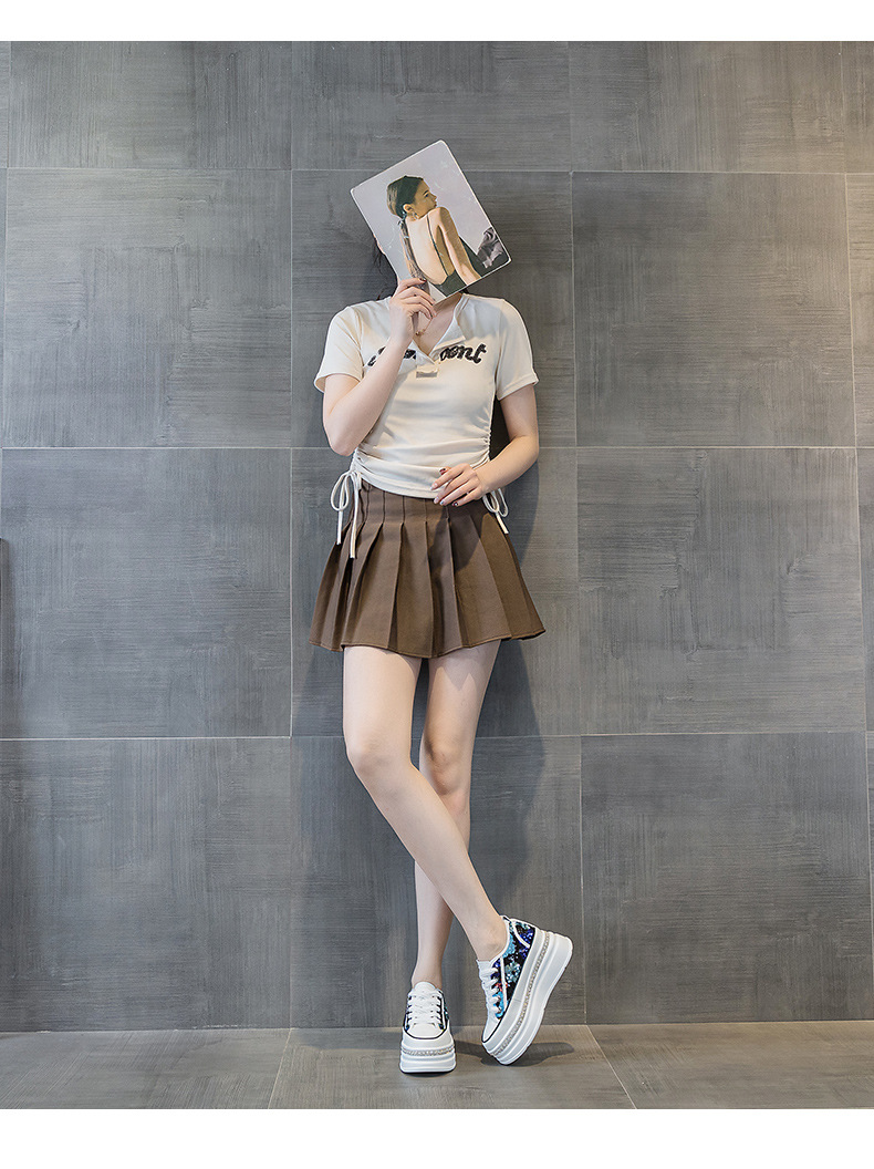 Giày sneaker nữ đế dày tăng chiều cao đính sequin phong cách tân Trung Hoa — M2577 tím đen, M2577 màu bạc, M2577 màu hồng chi tiết 22