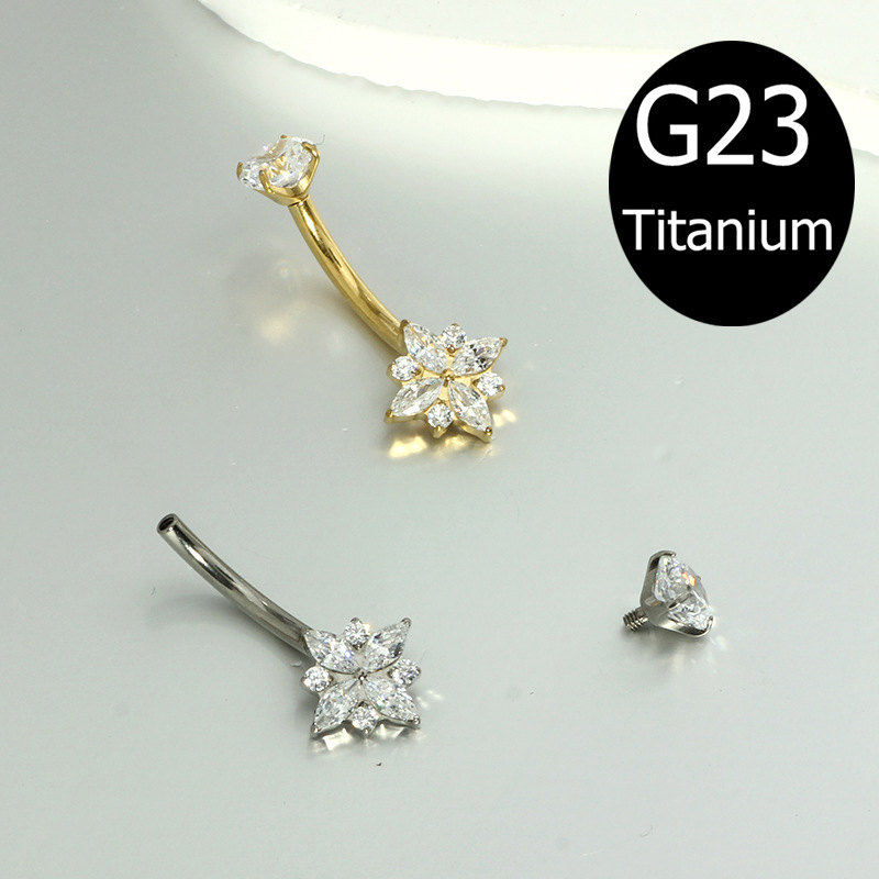 Silver pointed spike labret stud material detail