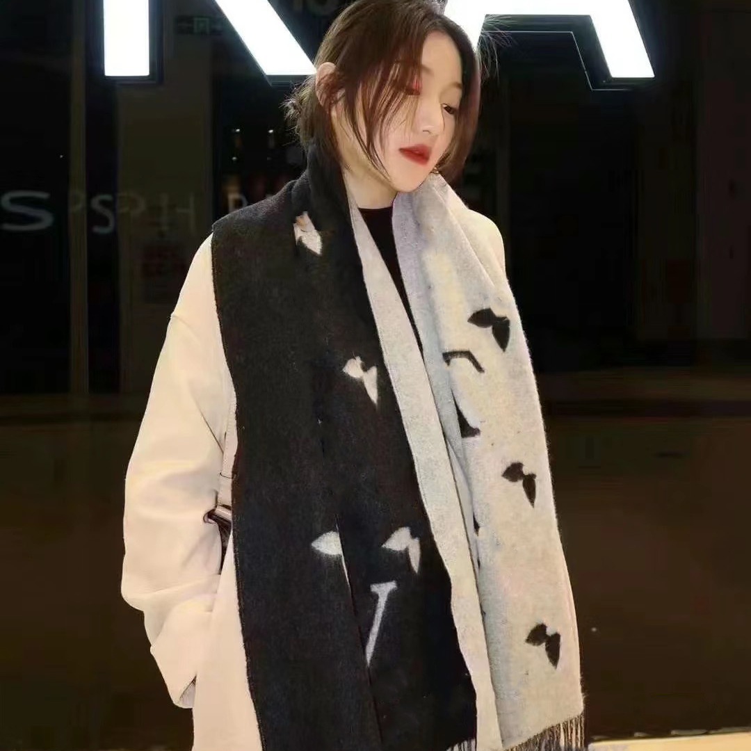 L Brand Correct Version High-Quality Cashmere Double-Sided Scarf European and American Classic Pattern Versatile Winter Warm Neck Scarf