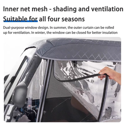 Jinpeng Su7 Tricycle-Specific Rain Curtain: Elektromobil üçün ön şüşə çətiri (günlük)