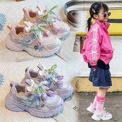 2025女童运动鞋秋季新款学生老爹鞋网面透气轻便女孩休闲跑步鞋潮