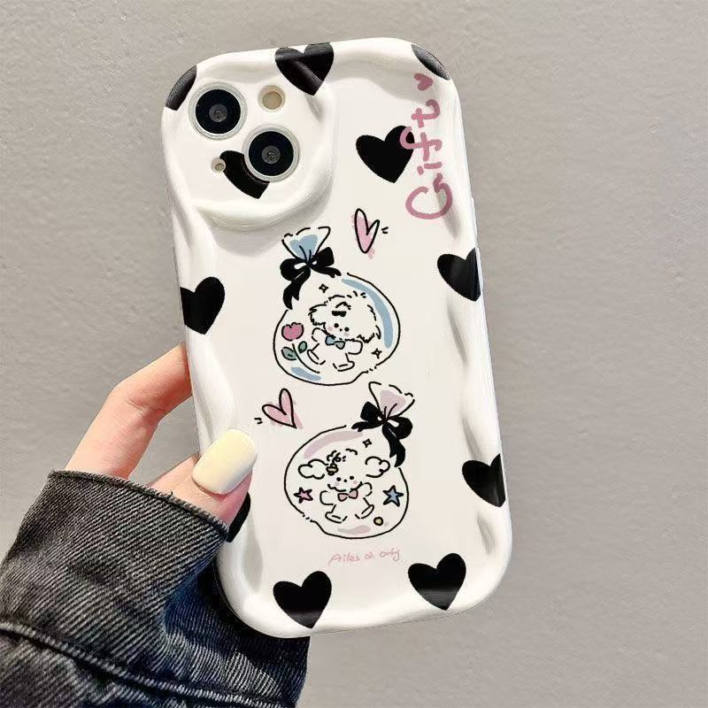 Cáscara de crema-blanco-doble bolsa amor cachorro ADJ