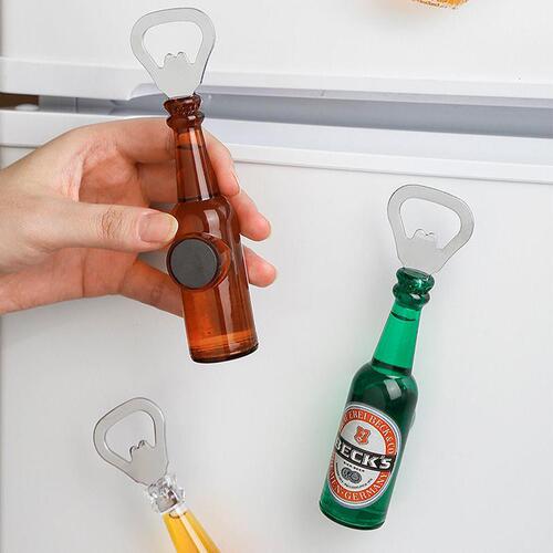 Creative and interesting bottle opener refrigerator magnet wine bottle soda magnetic sticker bottle opener