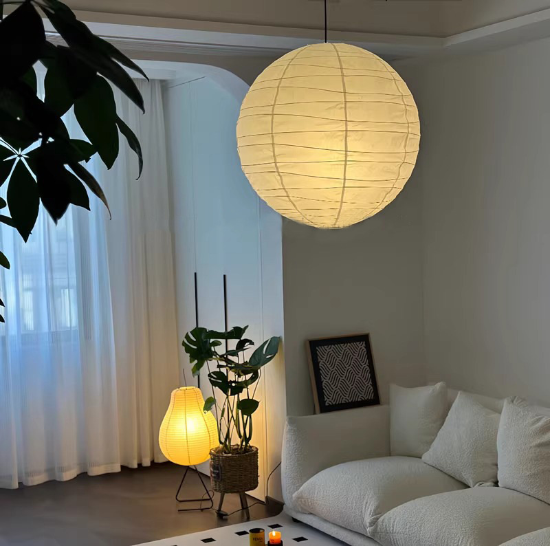 Noguchi Isamu Paper Lanterns in Japanese Wabi-Sabi Style for Bedroom, Dining Room, Living Room, Guesthouse, Clothing Store, Home Decor Lighting, Lanterns, Chandeliers