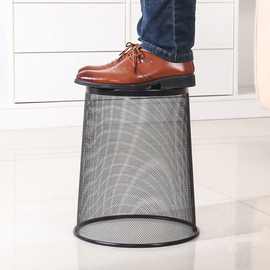 垃圾桶镂空加厚防锈铁网家用金属篓办公室铁丝网废纸篓卫生间无盖