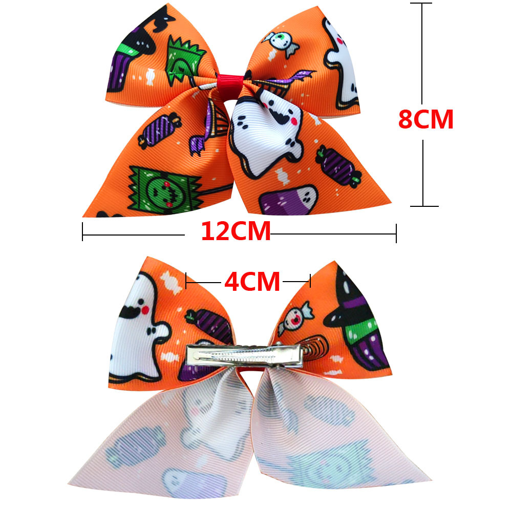 10g Weight Hair Clip Hair Accessories Type 1 Piece Quantity Party, Festival, Street Occasion Thread belt Material Halloween Festival Halloween Pattern, Pumpkin Pattern Women's Gender Hip-Hop, Funny Style Women's Hip-Hop Funny Halloween Pattern Pumpkin Cloth Thread Belt Hair Clip 2