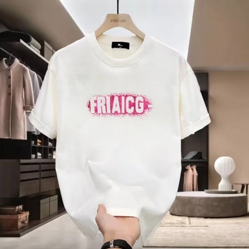 Cotton Heavyweight Print Short-Sleeve T-Shirt for Men and Women, Summer Trend Brand Oversize Loose Casual Top