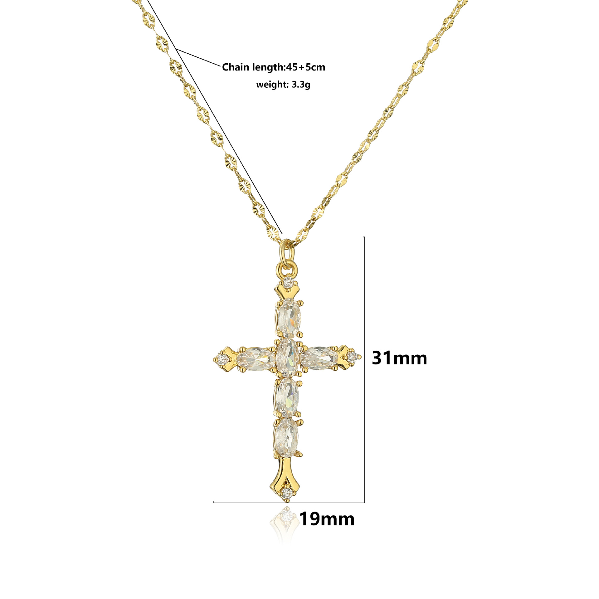Classic Style Shiny Cross Heart Shape Copper Inlay Artificial Pearls Zircon Pendant Necklace display picture 2