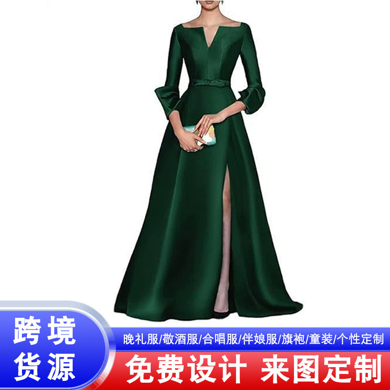2026 New Wedding Dress Satin Long Gown for Guests, Sexy Slit Wedding Mother of the Bride Dress 2026 New Wedding Dress Satin Long Gown for Guests, Sexy Slit Wedding Mother of the Bride Dress