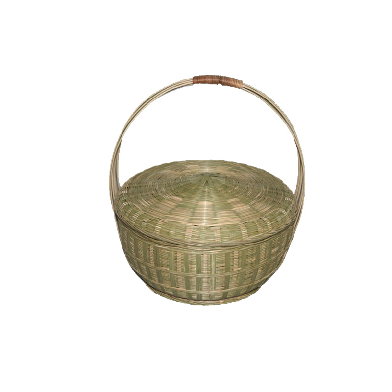 Cestas de bambú tejidas a mano al por mayor canasta de bodas canasta antiguo bambú tejido huevo canasta de almacenamiento de frutas con tapa