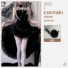 Black ~ dress+neck decoration
